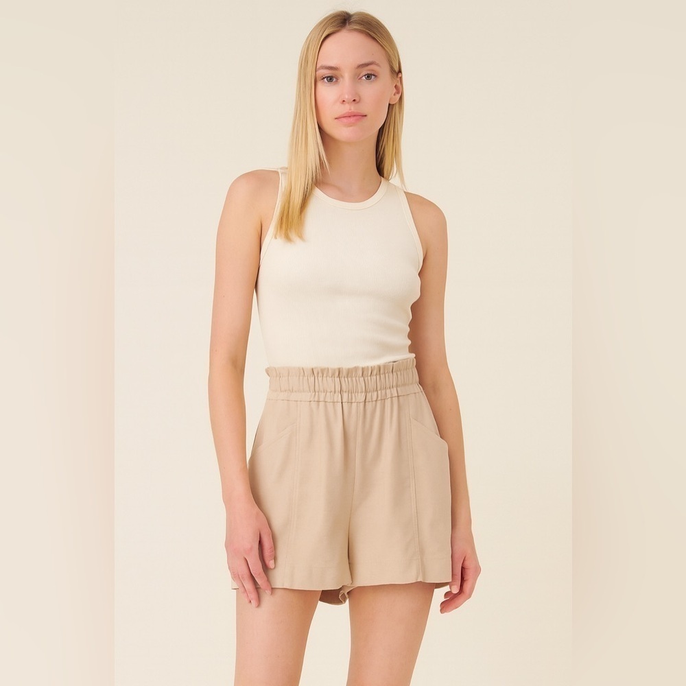 Elizabeth and James Easy Shorts High Waist Tan sz XS